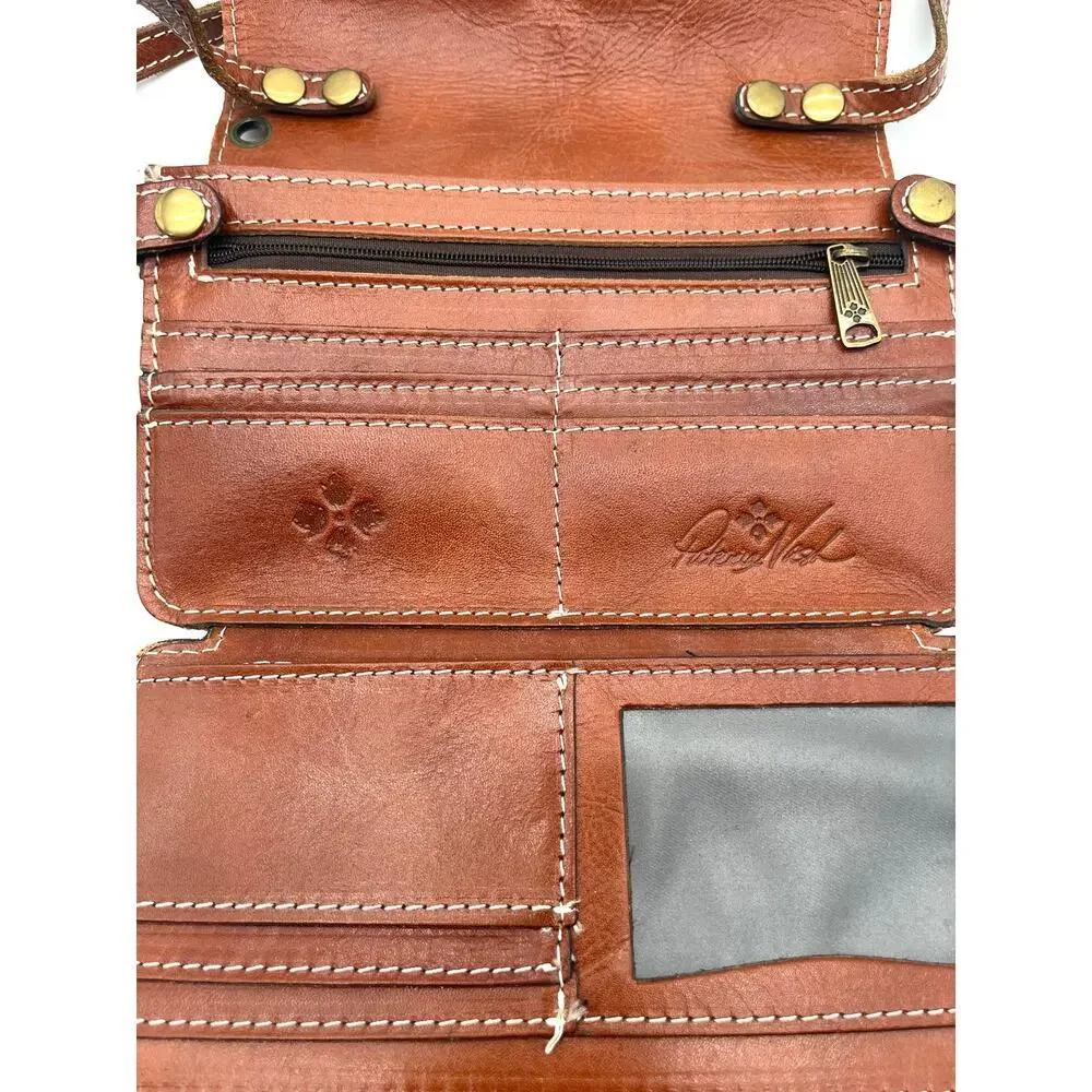 Patricia Nash Bianco Leather Crossbody Satchel , Brown